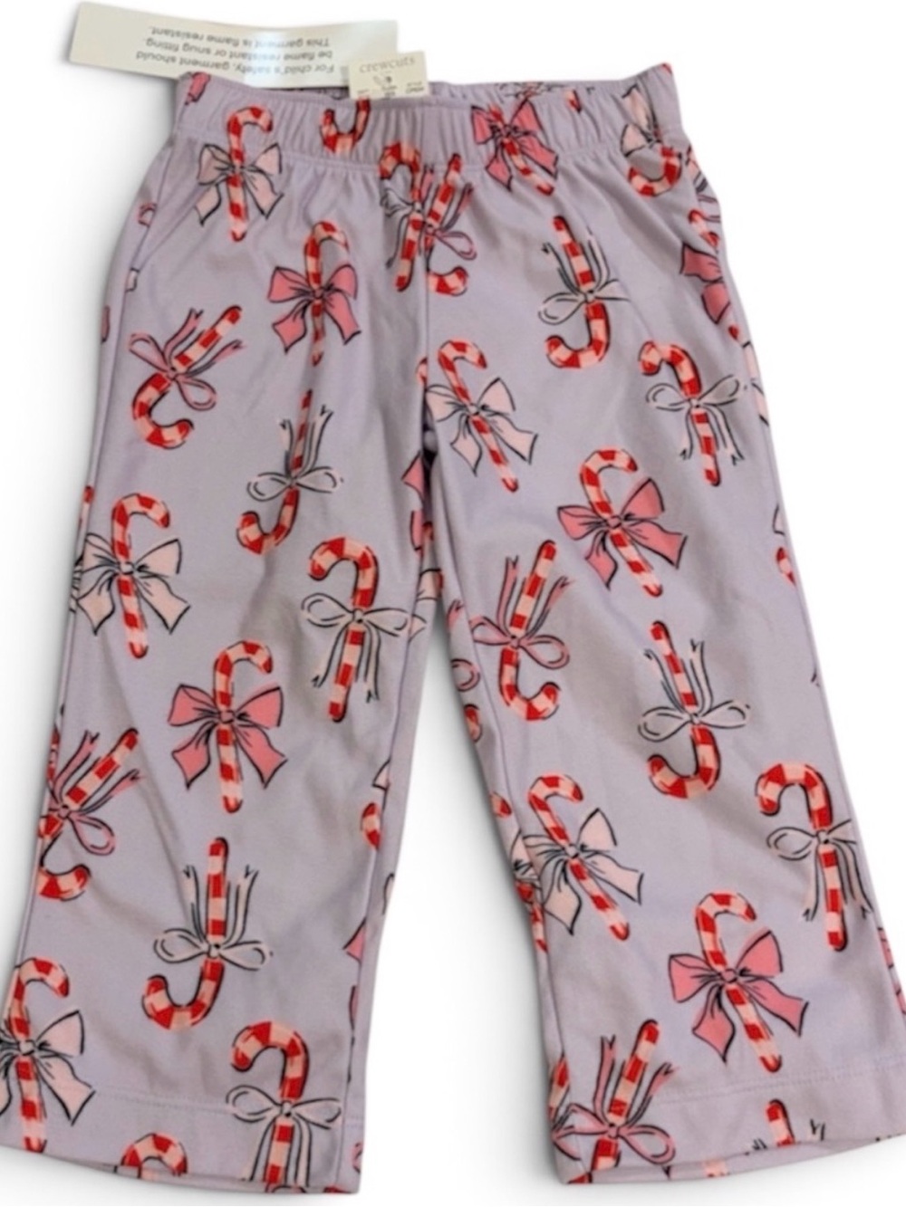 J.Crew Kids Candy Cane Bow Pajama Pants - Pink